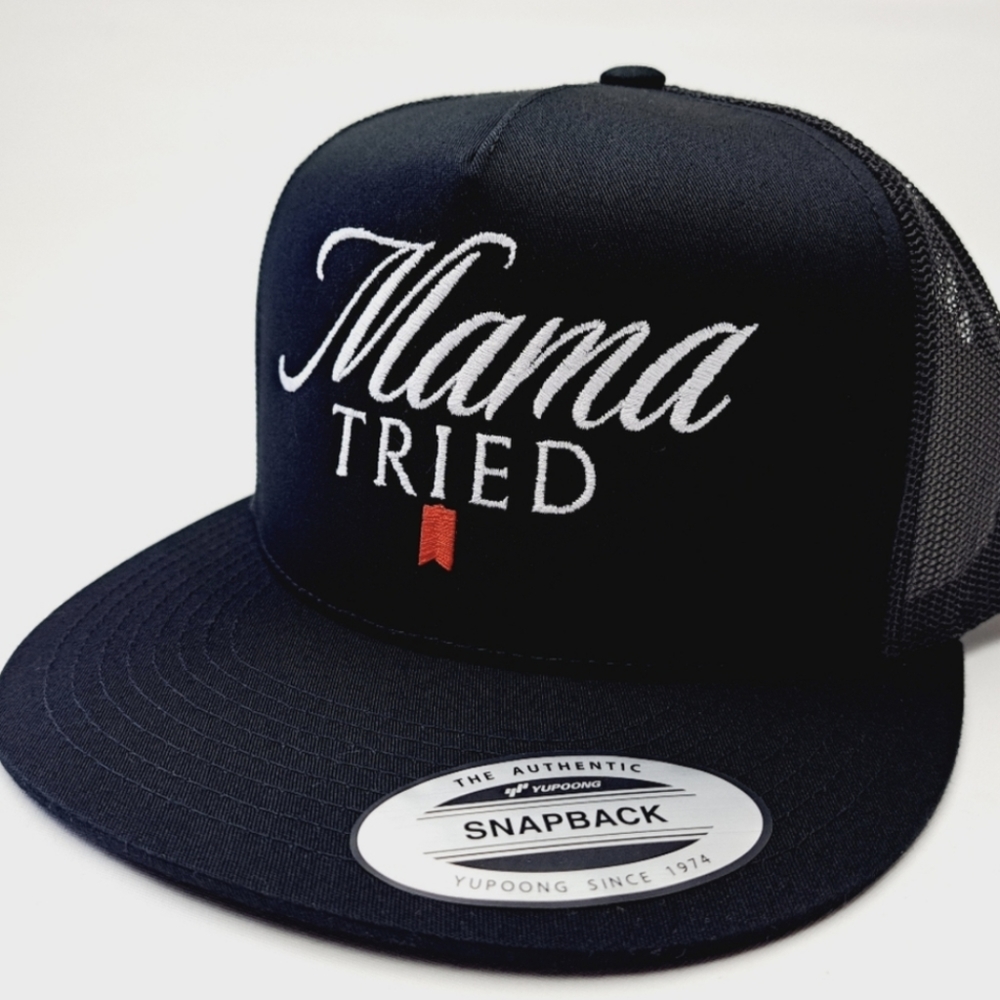 Mama Tried USA Embroidery Retro Vintage Style Trucker Cap Hat Funny Gift Gag Cap - Picture 5 of 15